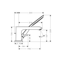 Смеситель Hansgrohe Metris врезной на край ванны 3 отверстия (31190000)