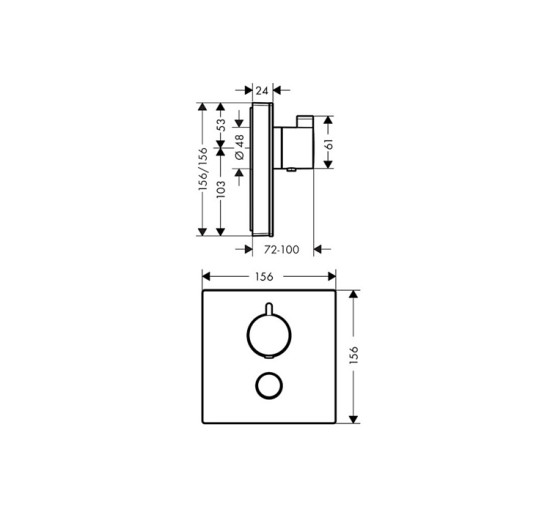 Термостат прихованого монтажу Hansgrohe ShowerSelect Glass Highﬂow White (15735400)