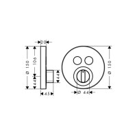 Смеситель Hansgrohe скрытого монтажа ShowerSelect S на 2 клавиши, верхняя часть (15748000)