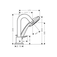 Смеситель Hansgrohe Logis врезной на край ванны на 3 отверстия (71313000)
