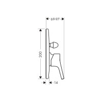 Смеситель Hansgrohe Talis S скрытого монтажа для ванны/душа, верхняя часть 200 (72407000)