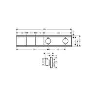 Термостат скрытого монтажа Hansgrohe RainSelect на 2 клавиши Brushed Black (15380340)