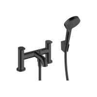Змішувач Hansgrohe Vernis Blend врізний на край ванни на 2 отвори з душовим комплектом, Matt Black (71461670)