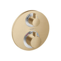 Термостат прихованого монтажу Hansgrohe Ecostat S: із запірно-перемикаючим вентилем, двохрежимний (15758140) Brushed Bronze