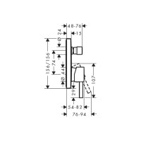 Смеситель Hansgrohe Finoris скрытого монтажа для ванны/душа, верхняя часть Matt Black (76415670)