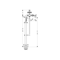 Смеситель Axor Montreux для ванны напольный двухвентельный Cross 16547140 Brushed Bronze