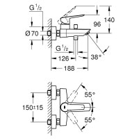 Смеситель для ванной однорычажный с коротким изливом GROHE Start хром латунь 24206002