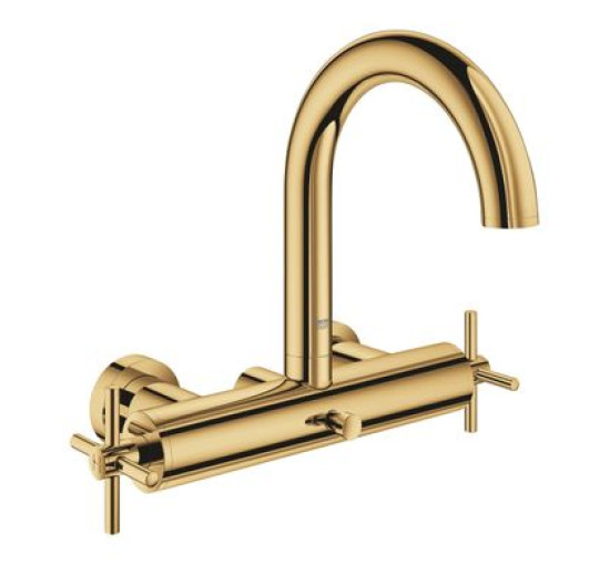 Змішувач для ванної двовентильний із коротким виливом GROHE Atrio золото латунь 25010GL3