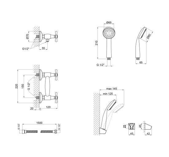 Змішувач для душу Lidz (CRM) Dominox 15 363