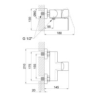 Змішувач для душу Qtap Vranov 4018104C