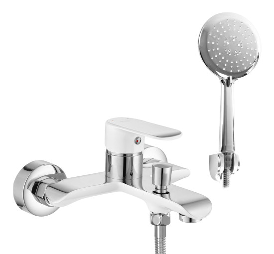 Смеситель для ванны REA BLOOM WHITE CHROME белый/хром настенный с изливом