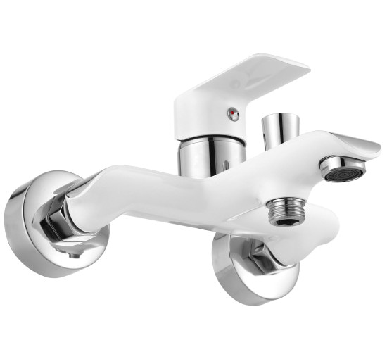 Смеситель для ванны REA BLOOM WHITE CHROME белый/хром настенный с изливом