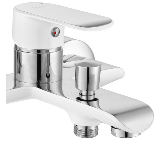 Смеситель для ванны REA BLOOM WHITE CHROME белый/хром настенный с изливом