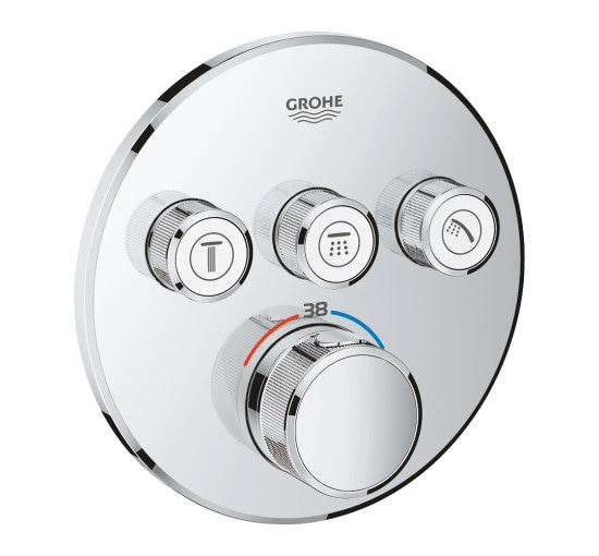 Зовнішня частина термостатичного змішувача для душу Grohe Grohtherm SmartControl 29121000 для трьох споживачів
