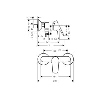Смеситель Hansgrohe Talis E для душа Matt White (71760700)