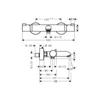 Змішувач Hansgrohe з термостатом для ванни Ecostat Comfort Matt Black (13114670)