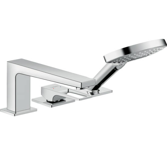 Смеситель Hansgrohe Metropol на край ванны на 3 отверстия, ручка Loop Secuflex хром (74550000)