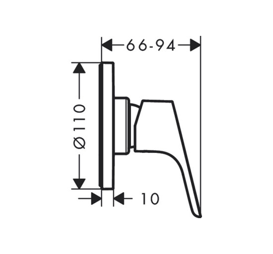 Смеситель Hansgrohe Focus E Mini 110 mm скрытого монтажа для душа, верхняя часть (31961000)