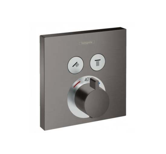 Термостат скрытого монтажа Hansgrohe ShowerSelect на 2 клавиши Brushed Black (15763340)