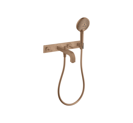 Змішувач Axor Citterio 222 Lever для ванни врізний зі стіни на 3 отвори Brushed Red Golg 39442310