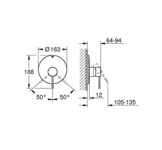 Наружная часть смесителя без скрытой части GROHE Essence бронзовый латунь 163мм 19286DL1