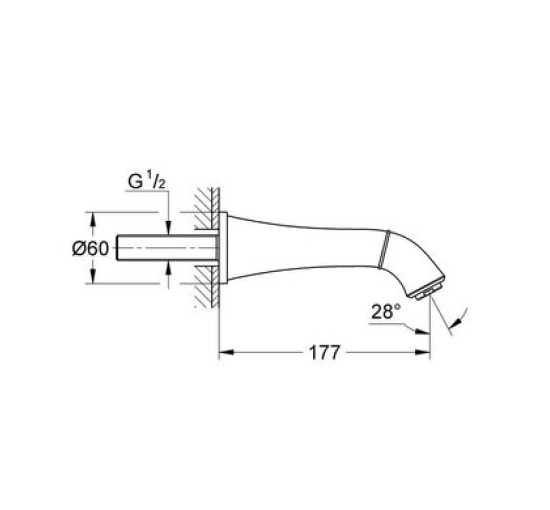 Излив GROHE Grandera 13341IG0 скрытого монтажа 17.7см латунный хром/золото