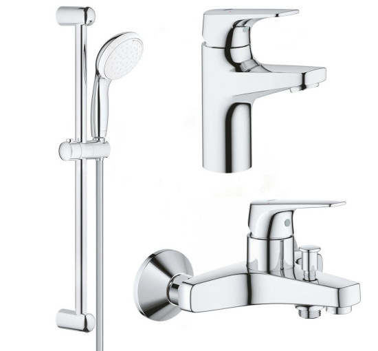 Набір змішувачів для ванної GROHE BauFlow хром латунь UA121624S0