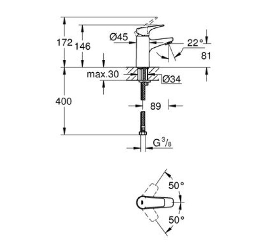 Набор смесителей для ванной GROHE BauFlow хром латунь UA121624S0