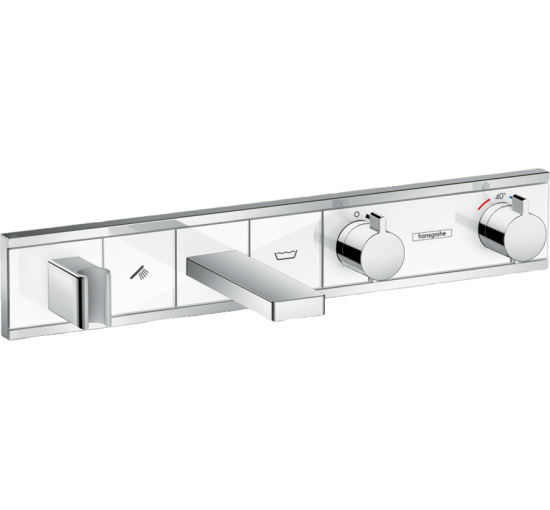 Термостат hansgrohe RainSelect для ванной с 2 потребителями, белый/хром 15359400