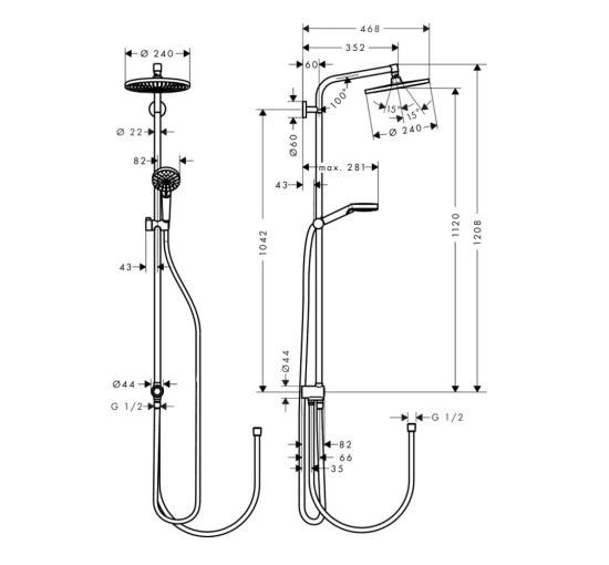 Набор смесителей для ванной HANSGROHE LOGIS LOOP хром латунь 71151000+71244000+27270000 1272019