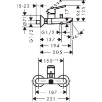 Набор смесителей для ванной HANSGROHE LOGIS LOOP хром латунь 71151000+71244000+27270000 1272019