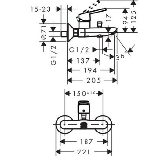 Набор смесителей для ванной HANSGROHE LOGIS LOOP хром латунь 71151000+71244000+27270000 1272019