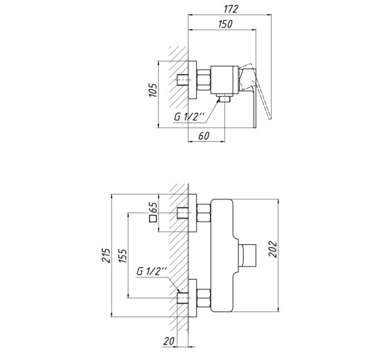 Змішувач для душу Qtap Namesti 4025102C