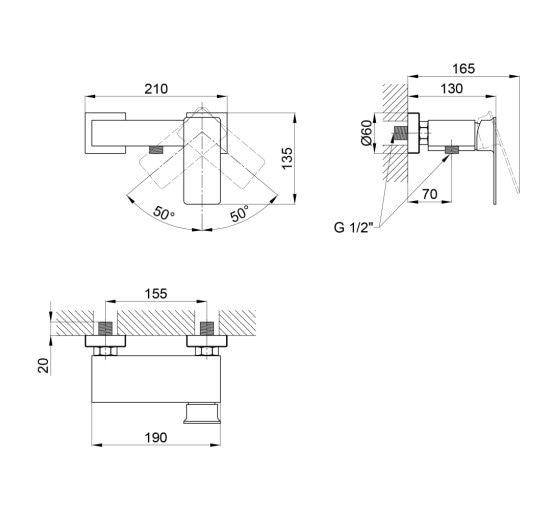 Змішувач для душу Qtap Lodenice 4031102C