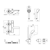 Змішувач для ванни Qtap Krychle 3052104GC