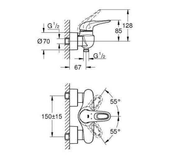 Змішувач для душу Grohe Eurostyle (33590003)