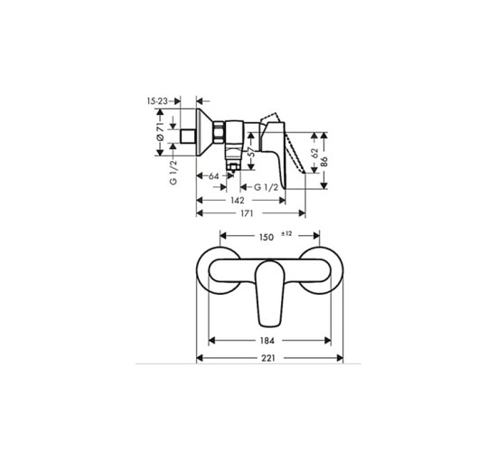 Смеситель Hansgrohe Talis E для душа (71760000)