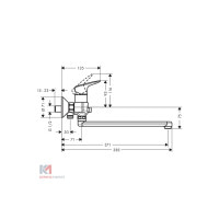 Смеситель Hansgrohe Logis для ванны с длинным Излив Hansgroheом хромированный (71402000)