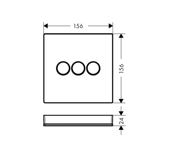 Переключатель Hansgrohe ShowerSelect Glass на 3 клавиши, черный/хромированный (15736600)