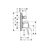 Смеситель Hansgrohe Metropol Classic скрытого монтажа для ванны/душа хромированный (31345000)