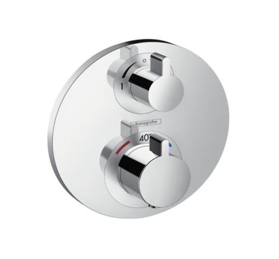 Термостат скрытого монтажа Hansgrohe Ecostat S: сопротивляющимся/переключающим вентилем, двухрежимный (15758000)