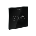 Переключатель Hansgrohe ShowerSelect Glass на 3 клавиши, черный/хромированный (15736600)