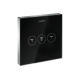 Переключатель Hansgrohe ShowerSelect Glass на 3 клавиши, черный/хромированный (15736600)
