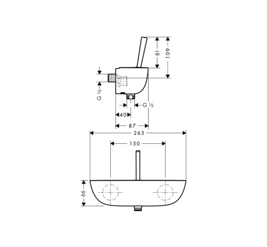 Змішувач Hansgrohe PuraVida для душу хромований-білий (15672400)