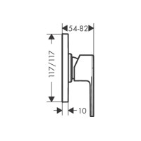 Смеситель Hansgrohe Vernis Shape скрытого монтажа для душа 117/117 Matt Black (71658670)