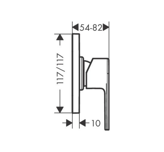 Смеситель Hansgrohe Vernis Shape скрытого монтажа для душа 117/117 Matt Black (71658670)