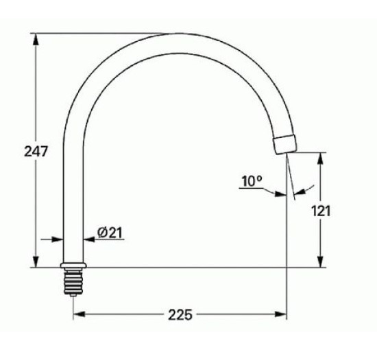 Носик для смесителя GROHE круглый для кухни 22.5см хром 13049000