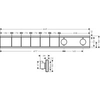 Термостат hansgrohe RainSelect скрытого монтажа на 5 потребителей, черный матовый хром 15384340