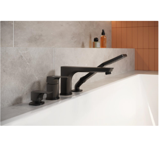 Смеситель для ванны на 4 отверстия KFA Armatura MOKAIT BLACK