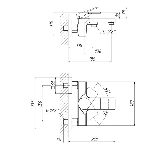 Змішувач для ванни Qtap Vlasta 3028102GC